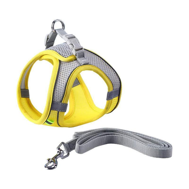Pet Dog Harness Adjustable Reflective Breathable Outdoor Collars Strap Cat Leash - Aimall