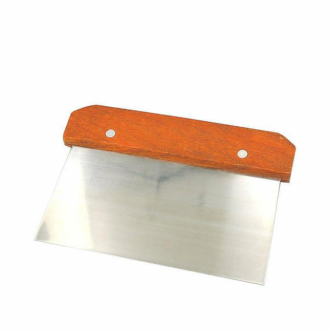 Stainless Steel Dough Bench Scraper Wooden Handle Cake Slicer Pastry Cutter AU - Aimall