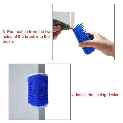 Pet Cat Self Massage Brush Comb Scratcher Wall Corner Self Groomer Grooming Toys - Aimall