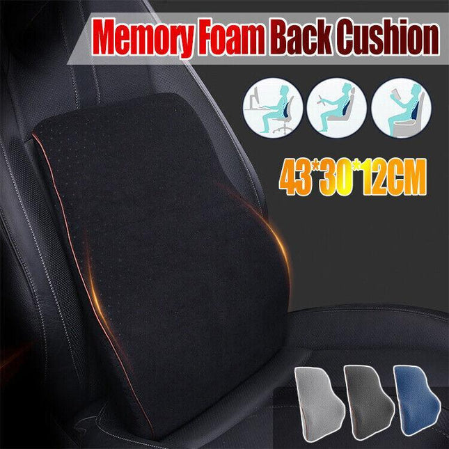 Memory Foam Lumbar Back Support Cushion Seat Waist Back Pillow Home Car Office - Aimall