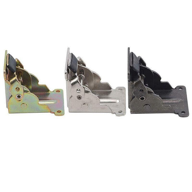 4*90 Degree Folding Table Leg Brackets Self Lock Foldable Hinge DIY Heavy Load - Aimall