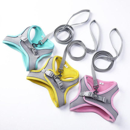 Pet Dog Harness Adjustable Reflective Breathable Outdoor Collars Strap Cat Leash - Aimall