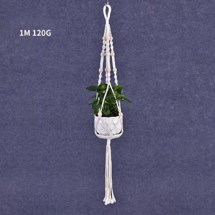 Macrame Plant Flower Pot Holder Hanger Hanging Planter Basket Hemp Rope Braided - Aimall