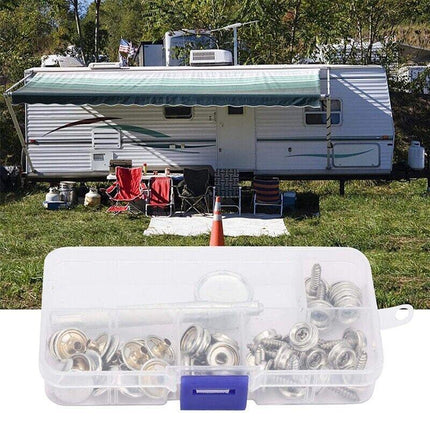 62PCS Stainless Steel Canvas to Screw Press Stud Snap Kit Boat Cover OZ Stock - Aimall