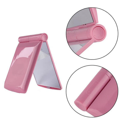 Brand New Compact Makeup Mirror Folding Portable Cosmetic Pocket LED lights AU - Aimall