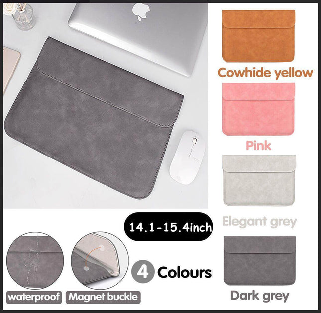 13"-15.4" Pouch Laptop Bag Cover Leather Sleeve Case MacBook Air Pro Dell Retina - Aimall