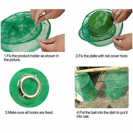 Reusable 6 Pack Fly Trap Insect Killer Net Cage Trap Ranch Pest Hanging Catcher - Aimall