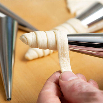 12-20PCS Stainless Steel Bread Baking Tube Cannoli Mold Cream Horn Mould Pastry - Aimall