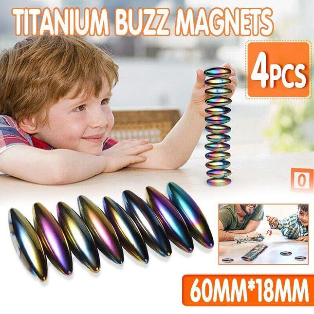 4 x Titanium Buzz Magnets / Zinger Magnets / Power Beads (MAGNETIC HEMATITE) - Aimall