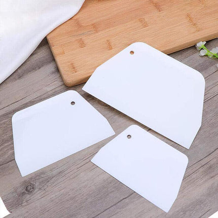3 Pcs Dough Cutter Scraper Kitchen tool Pastry Bowl divider bench Scrape Fondant - Aimall