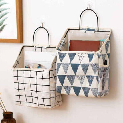 Wall Hanging Storage Bag Home Wardrobe Organiser Pouch Book Holder Phone Pocket - Aimall