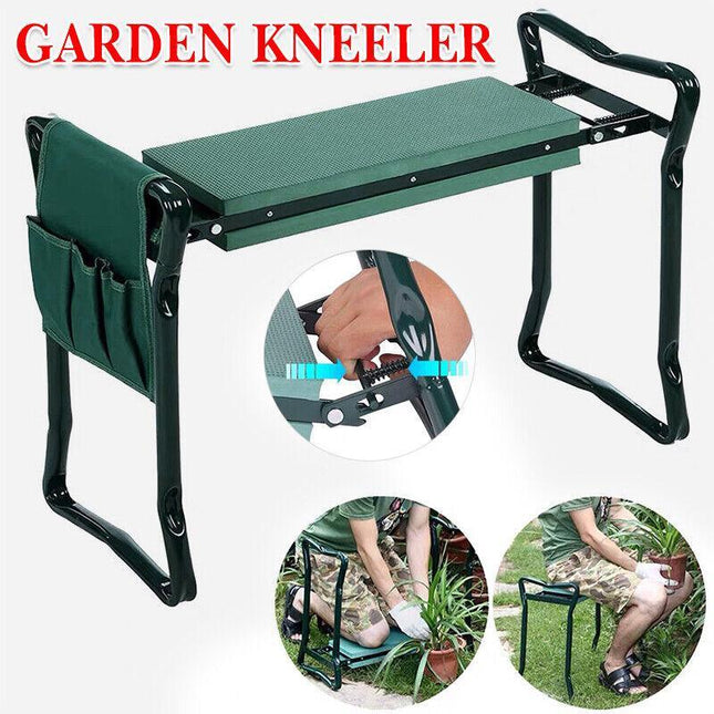 3-IN-1 Garden Kneeler Kneeling Padded Pads Seat Stool w/ Gardening Work Tool Bag - Aimall
