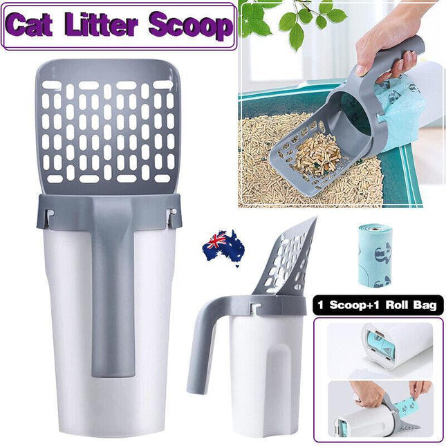 Cat Litter Scoop Integrated Detachable Shovel Holder Poop Pet Sifter Cleaning - Aimall