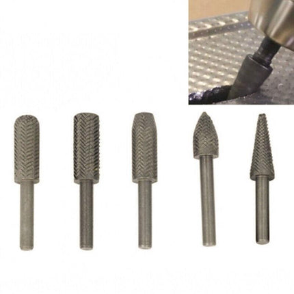 5PCS Metal Cutter Drill Bits Rotary Bits Rasp For Steel Grinding Carving AUStock - Aimall