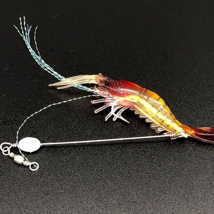 6PCSSoft Plastic Fishing Lures Tackle Prawn Shrimp Flathead Bream Cod Bass Glow - Aimall