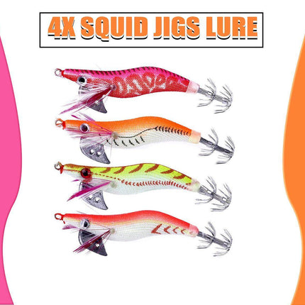 4 X Squid Jigs Lure 2.0 Egi Glow Tail Tackle Calamari Squid Jig Fishing Lures AU - Aimall