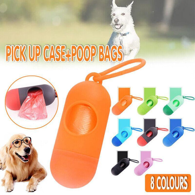 Dog Poop Bag Dispenser Pet Waste Poo Holder Pick Up Case+Poop Bags Garbage Cat - Aimall