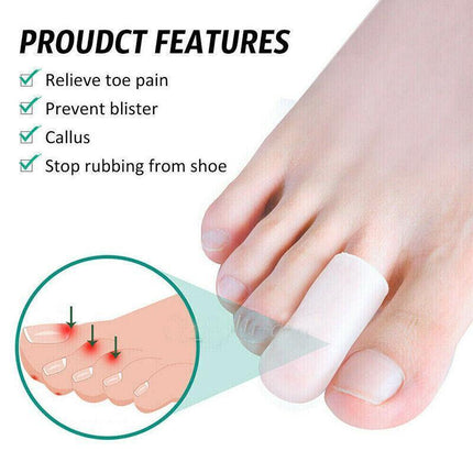 Silicone Toe Sleeve Gel Toe Cap Cover Protector Finger Tube Corn Pain Relief AU - Aimall