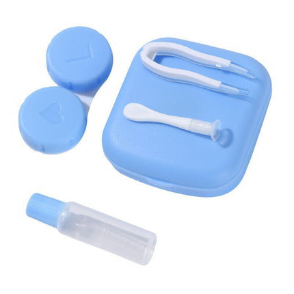 Pocket Plastic Mini Contact Lens Case Kit Outdoor Travel Holder Mirror Container - Aimall