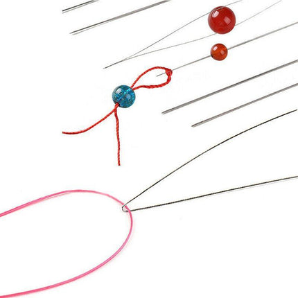 10PC Big Eye Beading Needles Easy Threading Tool for Bracelet Jewelry Making DIY - Aimall