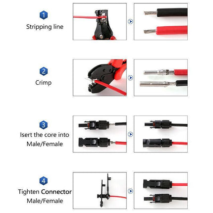 5~20PCS Connectors For IP67 MC4 Solar Panel 30A Line Plug Socket Male &amp; Female M - Aimall