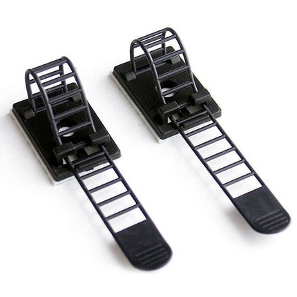 Adjustable Cable Clips Straps Adhesive Cord Management Wire Organizer Black AU - Aimall