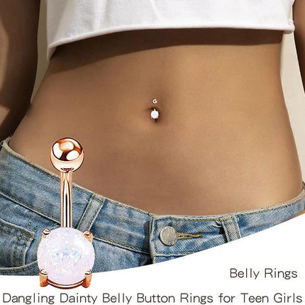 5PCS Belly Bar Piercing Ring Crystal Zircon Surgical Steel Silver Jewellery - Aimall