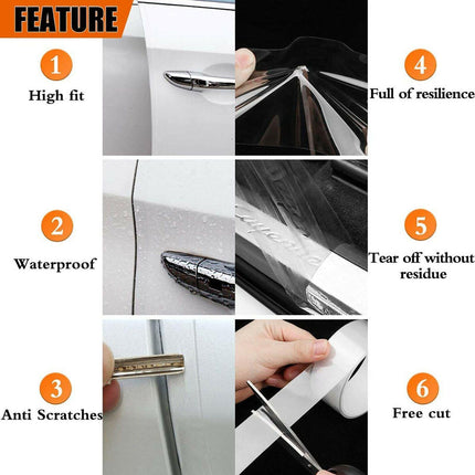 Car Door Sill Protector Edge Sticker Carbon Fiber Rubber DIY Guard Bumper Strip - Aimall