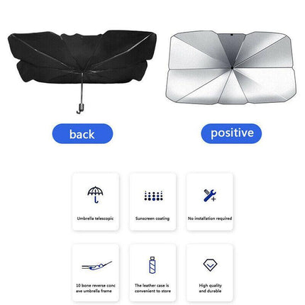 Foldable Car Windshield Sunshade Front Window Cover Visor Sun Shade Umbrella - L - Aimall