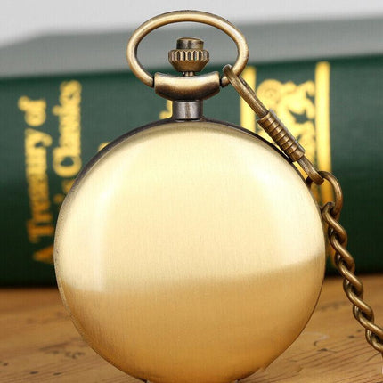 Antique Retro Mechanical Skeleton Steampunk Mens Pocket Watch Open Case Chain AU - Aimall