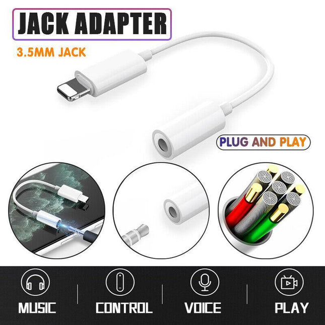 iPhone iPad 3.5mm Headphone Earphone Jack Adapter Adaptor Audio Connector Calls - Aimall