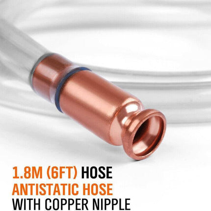 Syphon Jiggler Hose Pump Copper Attachment Self Priming 18mm 1.8M Petrol Liquid - Aimall