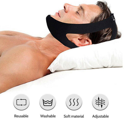 New Stop Snoring Chin Strap Anti Snore Sleep Apnea Belt Device Solutions Jaw OZ - Aimall