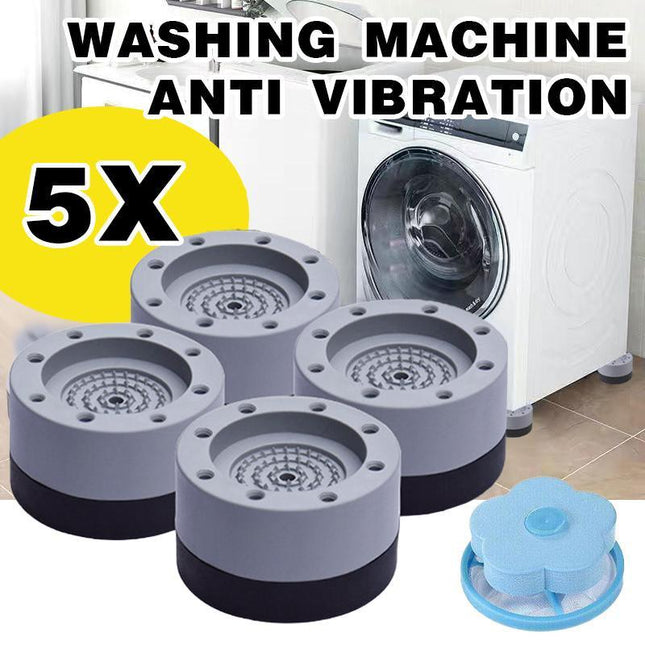 5pcs Anti Vibration Feet Pad Mats Washing Machine Non Slip Shock Proof Laundry - Aimall