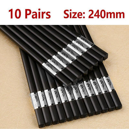 10Pairs Premium Quality Reusable Chopsticks Dishwasher Safe Fiberglass Chopstick - Aimall