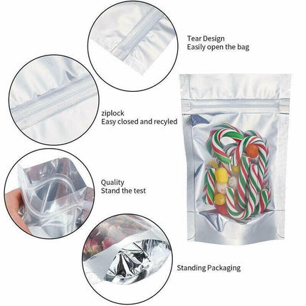 Clear Aluminum Foil Mylar Stand Up Retail Bags Zip Lock Pouches Pouch Packaging - Aimall