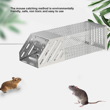 1X Continuous Rat Trap Cage Animal Bait Safe Catch Pest Rodent Mouse Control Box - Aimall