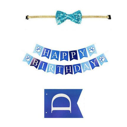 Dog Pet Happy Birthday Banner Hat Headwear Bandana Neckerchief Ties Party Decor - Aimall