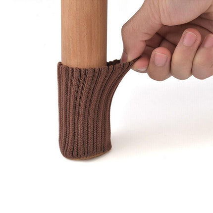 24PCS Knitted Table Chair Leg Socks Sleeve Floor Protector Furniture Feet Covers - Aimall