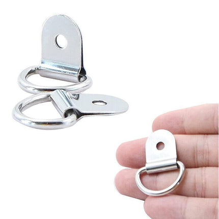 30 PCS Heavy Duty D-Ring Tie Downs Metal Anchor Point Silver Universal AU Stock - Aimall