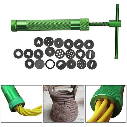 Polymer Clay Gun Extruder Sculpey Sculpting Tool w/ 20 Discs Cake Tool Craft New - Aimall