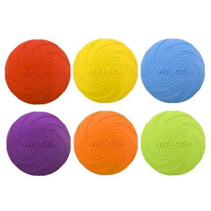 Dog Frisbee Rubber Pet Puppy Safe Exercise Fetch Outdoor Training Toy AU STOCK - Aimall