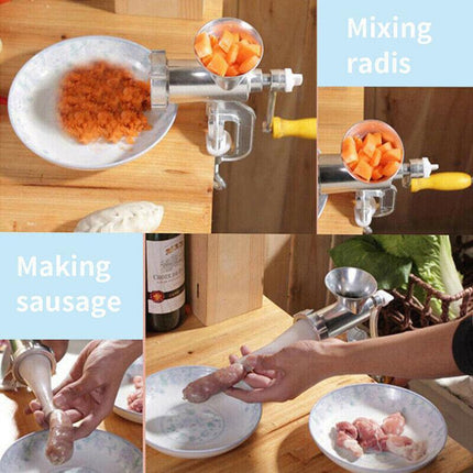 Manual Kitchen Meat Grinder Mincer Stuffer Table Hand Sausage Filler Maker AU - Aimall