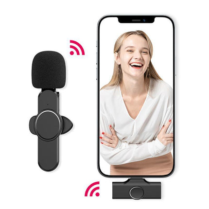 Wireless Lavalier Microphone Mic For Apple Phone iPhone ipad Vlog Live Stream - Aimall