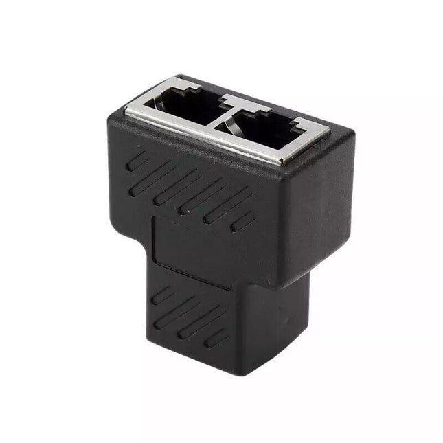 RJ45 LAN Ethernet Splitter Plug Network Double Adapter Coupler Cable Connector - Aimall