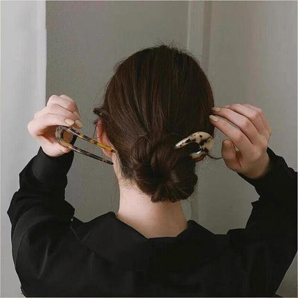 2PCS U-Shape Hair Clips Stick Tortoise Shell Hairstyle Hair Pin Hair Accessories - Aimall