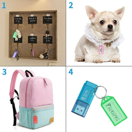 20PCS Plastic Key Tags With Split Ring Keys Identifier Bag/Luggage Labels Tag ID - Aimall