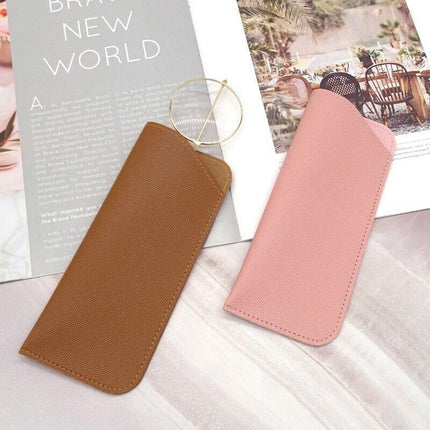 Leather Eyeglass Sunglasses Reading Glasses Case Soft Pouch Bag Pocket AU SELLER - Aimall