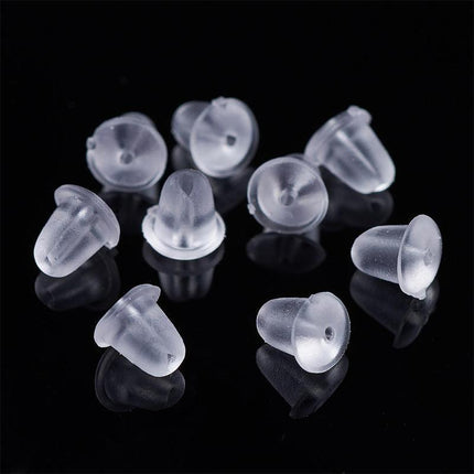 Pack of 100 x Rubber Earring Back Backs Backing Backings Stops 5mm Findings - Aimall