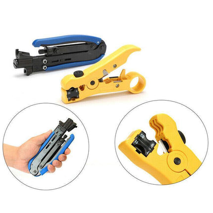 RG6 RG11 RG59 F Type Compression Coax Coaxial Cable Crimper Stripper Tool Kit AU - Aimall